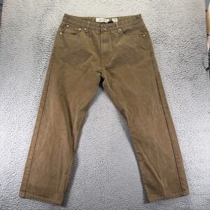 Vintage PJ Mark Jeans Mens 39x31 Brown‎ Cotton Straight Baggy Workwear Travel